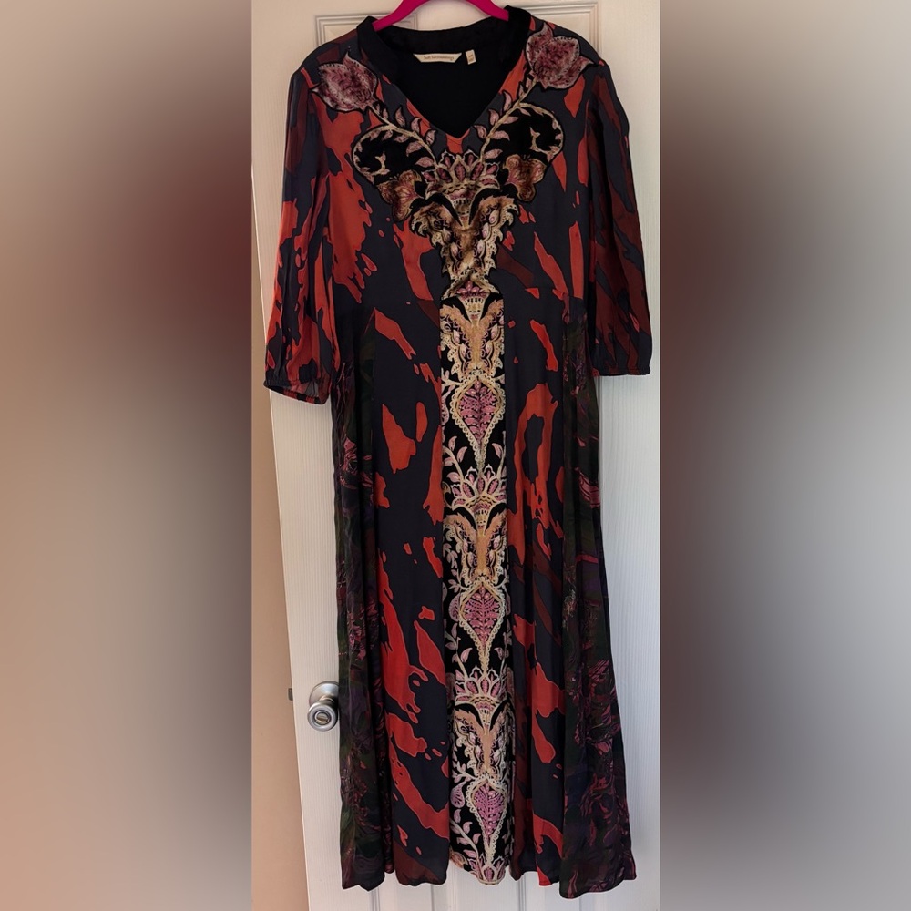 Soft Surroundings Epiphany Maxi Dress with Velvet Center Piece